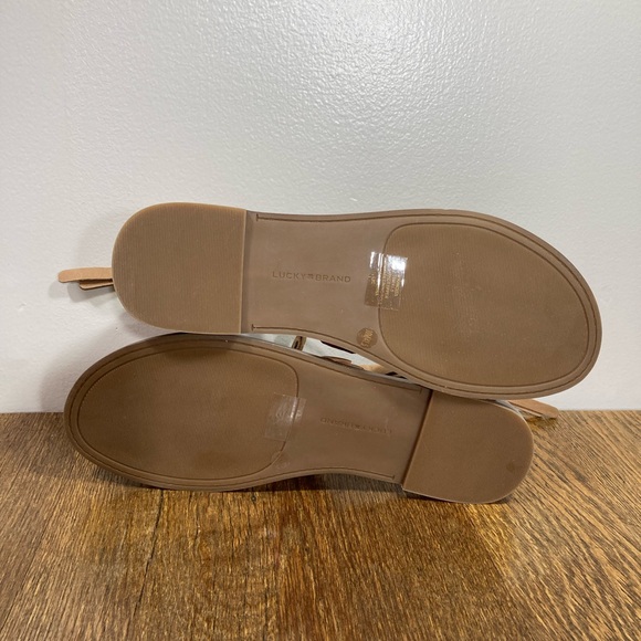 New Lucky Brand Kandiss Leather Sandal Women’s Size 10 Latte Tan - Picture 10 of 13